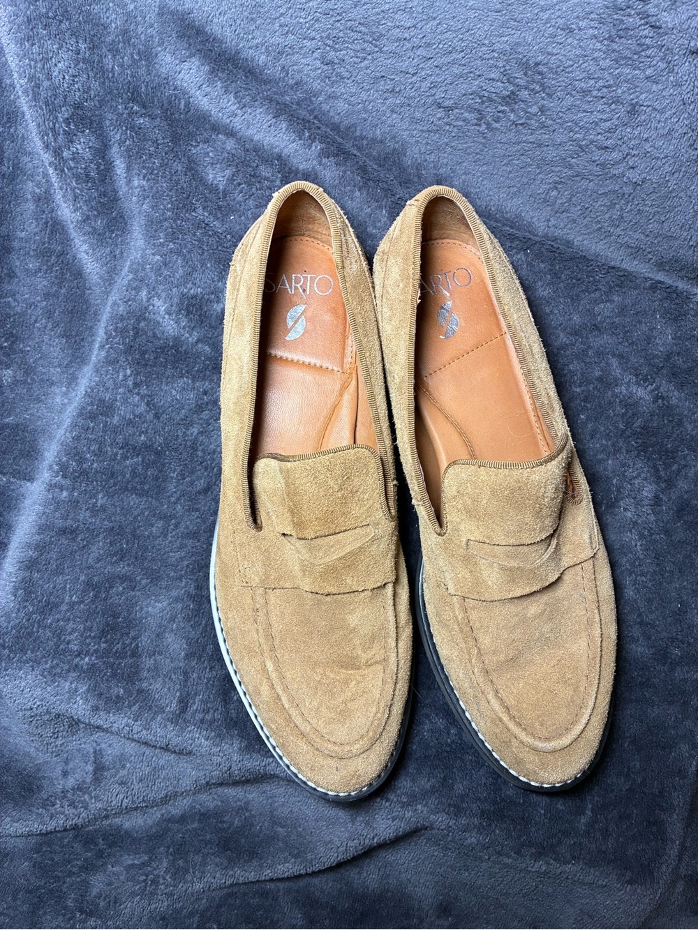 Sarto Women’s Suede Penny Loafers in Brown Sz 9